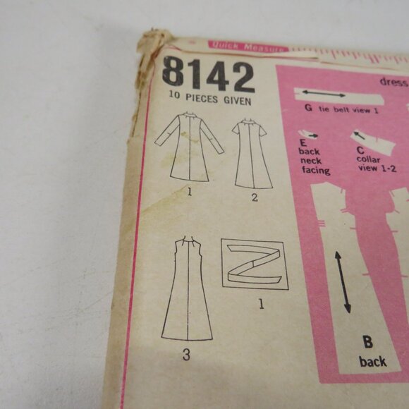 Simplicity 8142 Clothing Pattern Miss Size 12 Dress Fitted button front - Picture 5 of 9